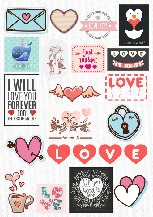 Sticker tình yêu mẫu 1